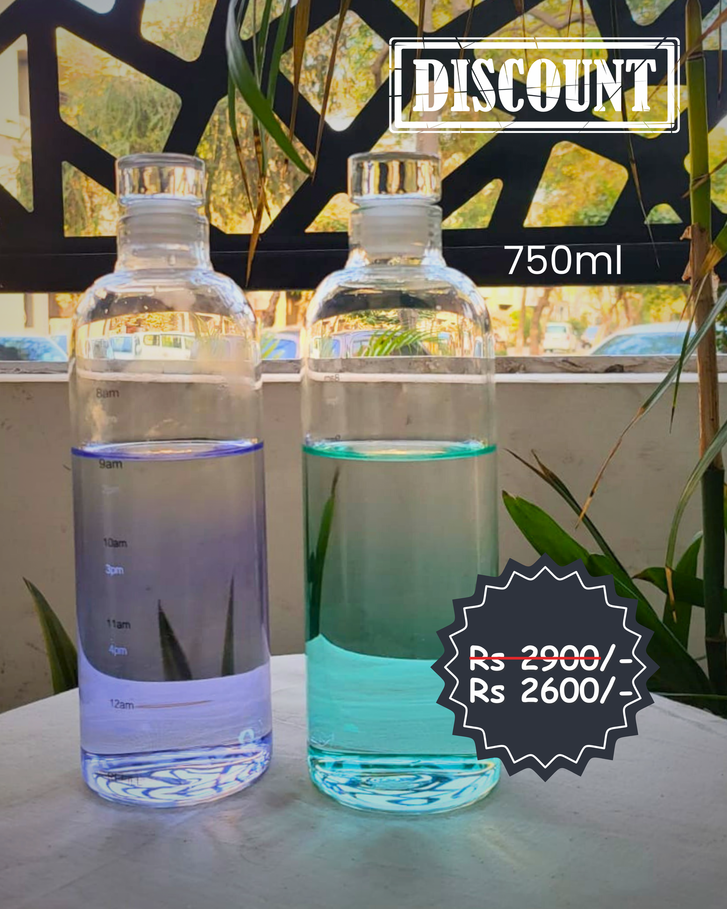 Set of Green & Purple Gradient Water Bottle