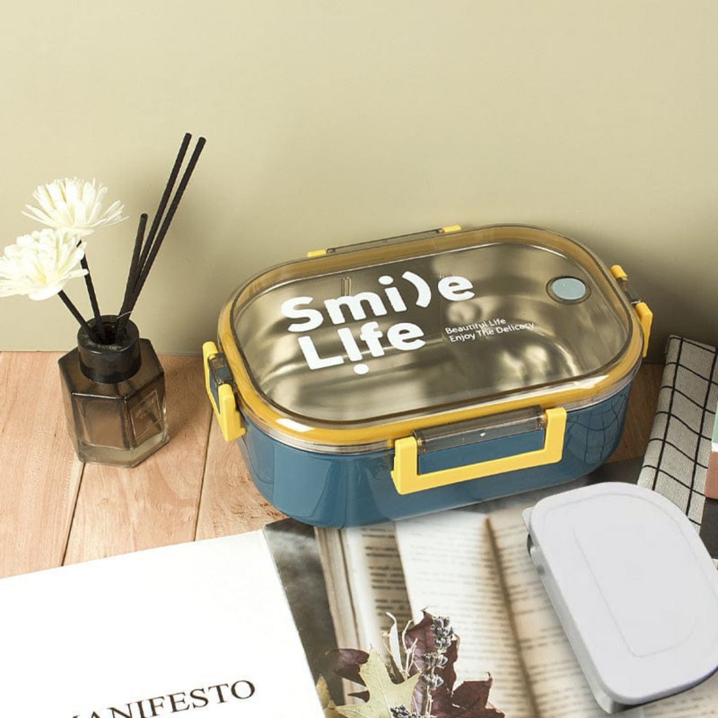 Rectangle Stainless Steel Lunch Box (with container)