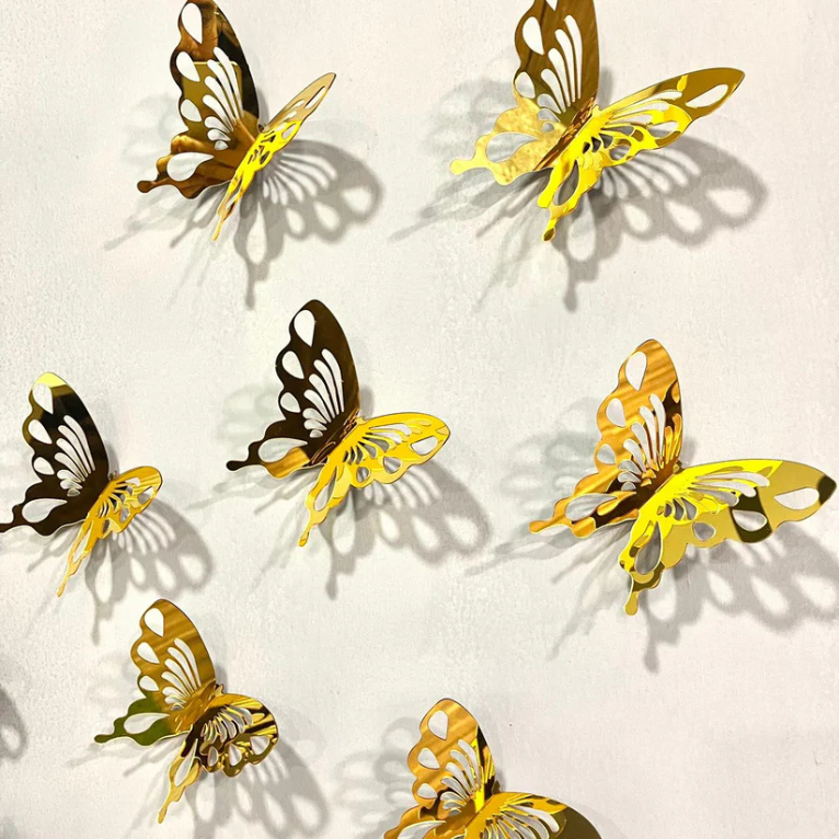 Golden 3D Wall Butterflies