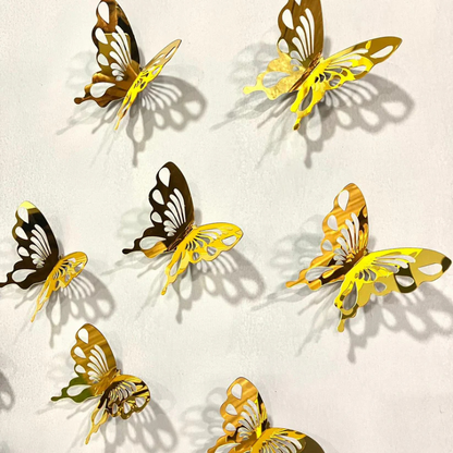 Golden 3D Wall Butterflies