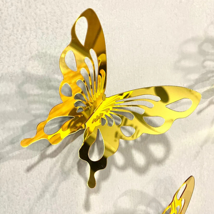 Golden 3D Wall Butterflies