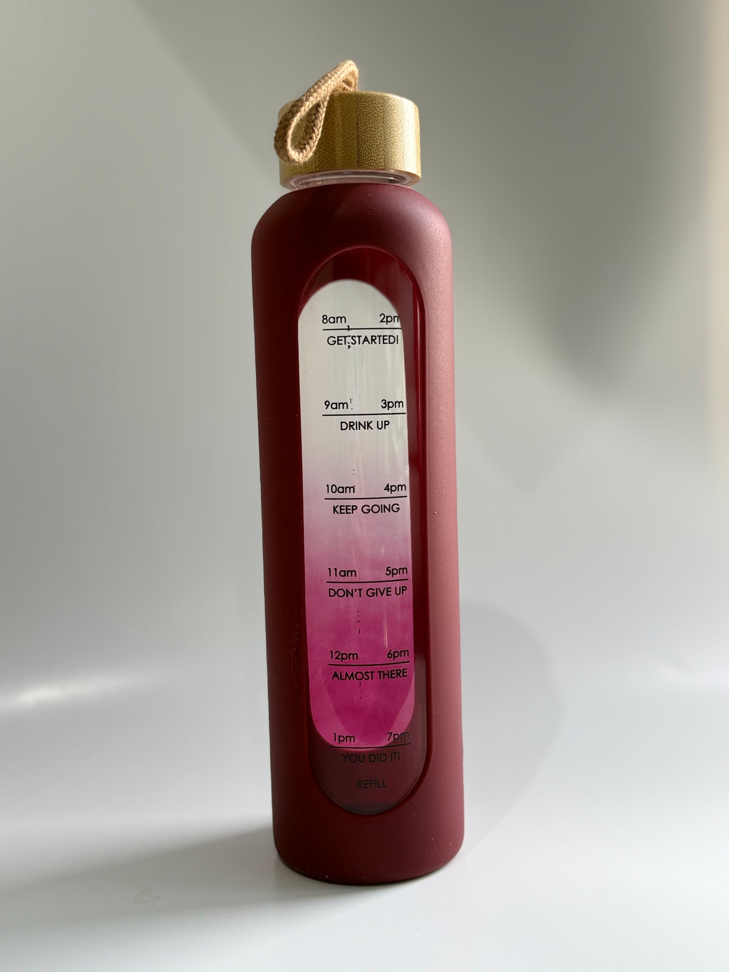Borosilicate Glass Water bottle with Silicone Cover & Bamboo Lid