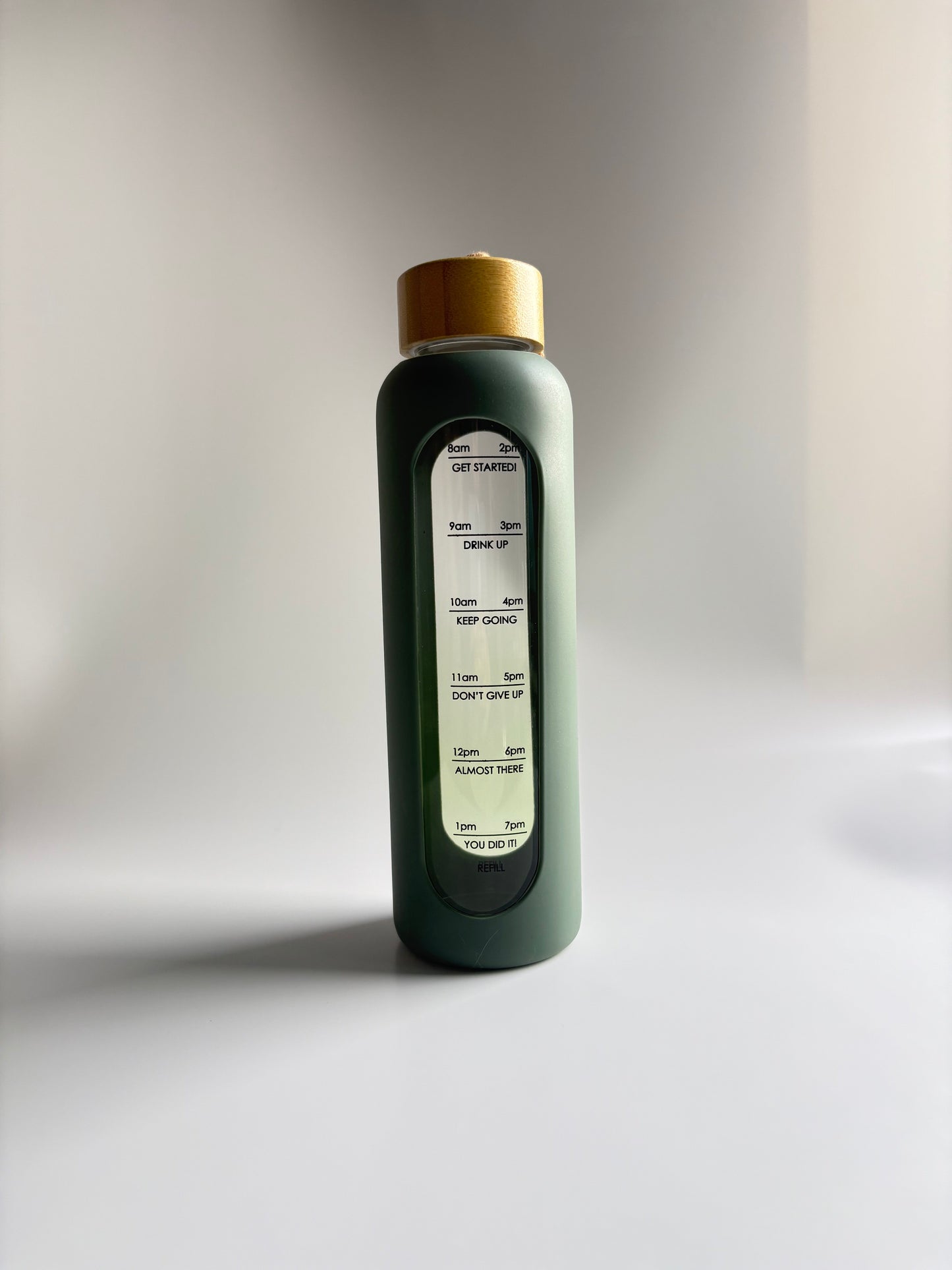 Borosilicate Glass Water bottle with Silicone Cover & Bamboo Lid