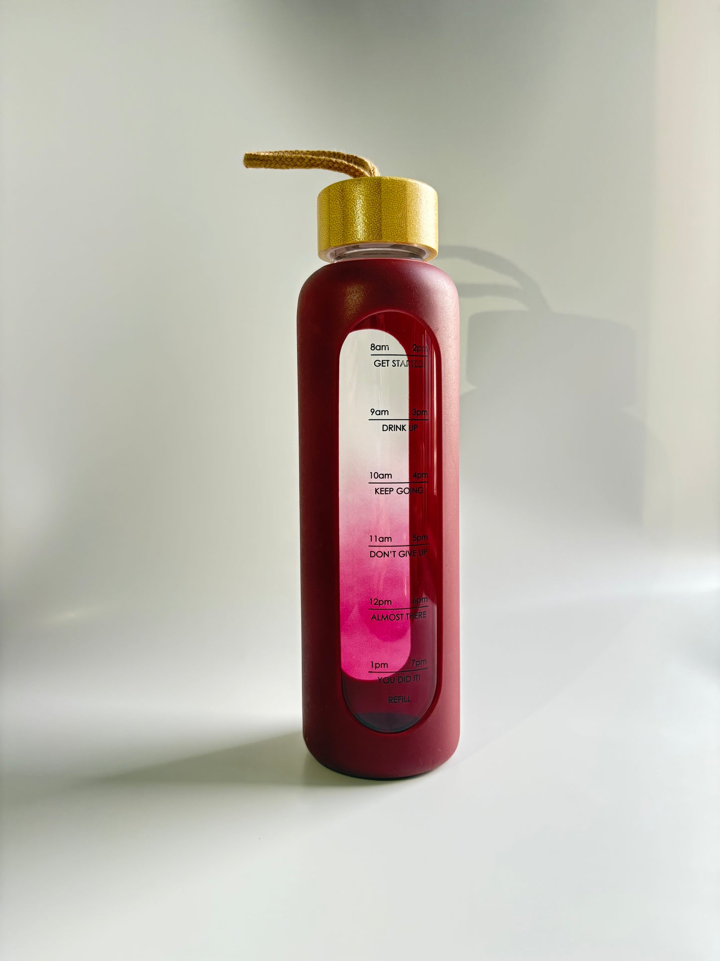 Borosilicate Glass Water bottle with Silicone Cover & Bamboo Lid