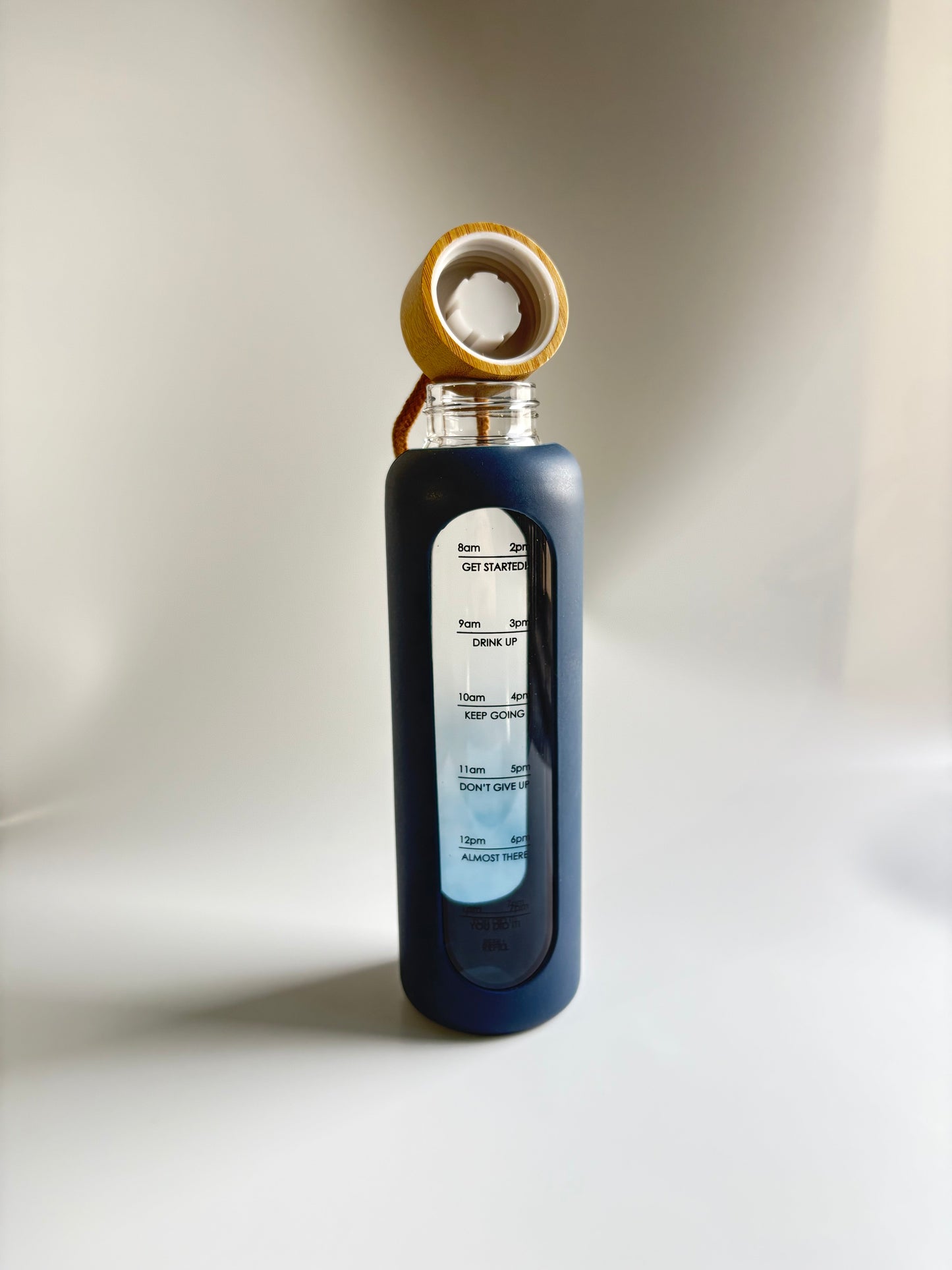 Borosilicate Glass Water bottle with Silicone Cover & Bamboo Lid