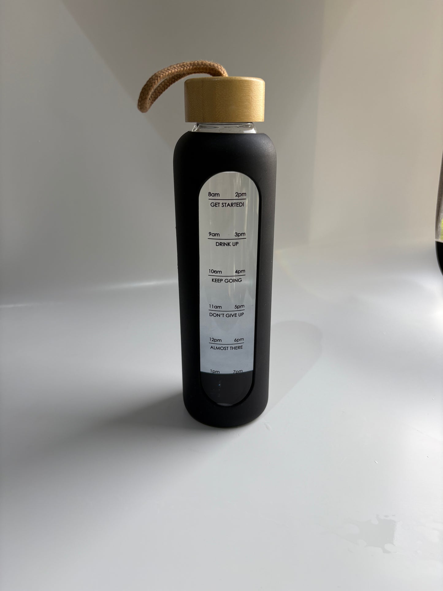 Borosilicate Glass Water bottle with Silicone Cover & Bamboo Lid