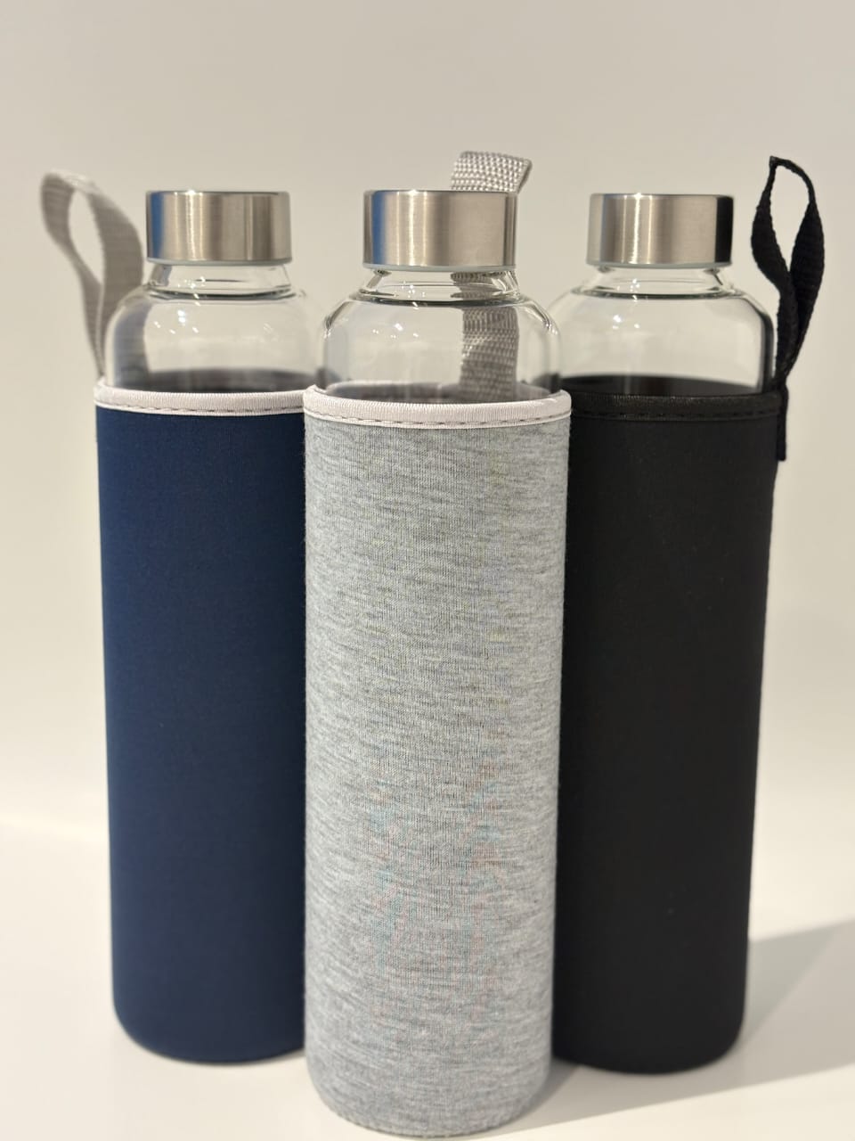 Glass Water Bottle with Stainless Steel Lid