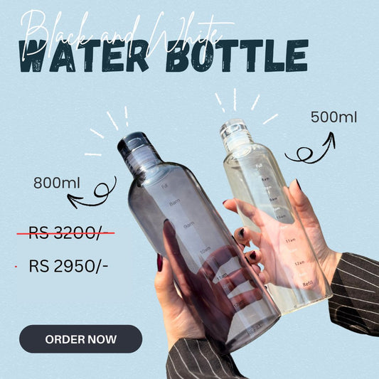 Black & White Water Bottle Set